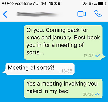 Sexting a girl like a man