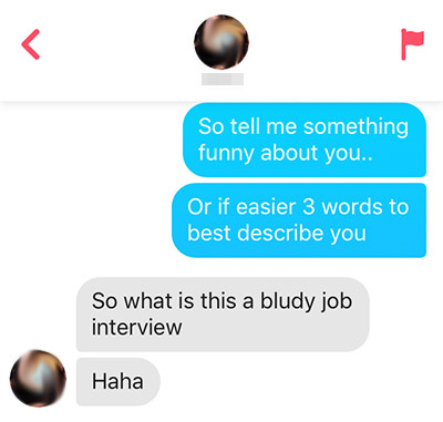 what to say to a girl on tinder job interview