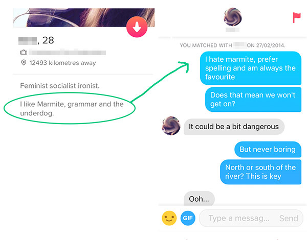 Say what message tinder to on 21 Witty