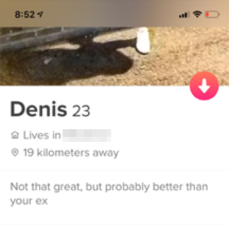 witty Tinder bio example